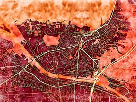 Map of Bregenz with the style 'Amber Autumn' by Maporia