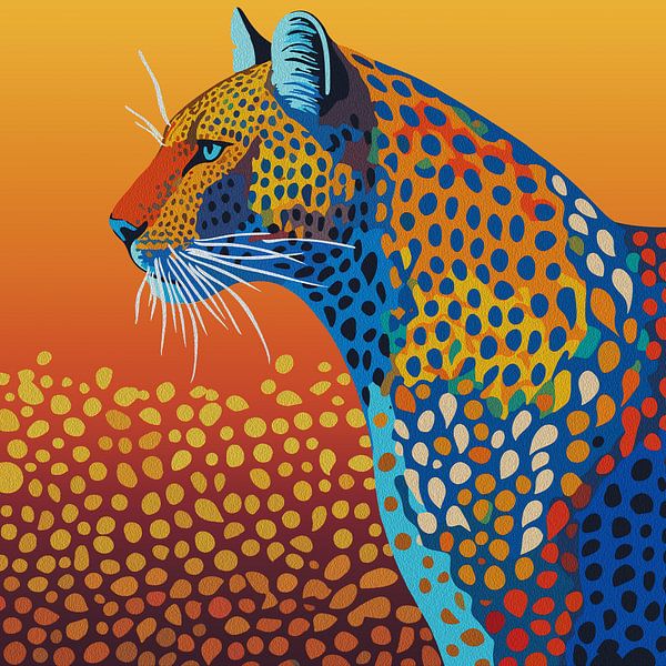 Abstrakt Lebendiger Leopard Kunst von Ramy Salah Hefny