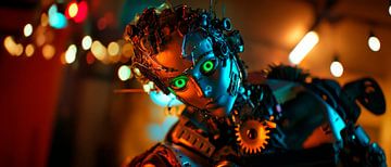 Oplichtende ogen van de robot van Poster Art Shop