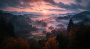 Herbstlicher Morgen im Nebelmeer