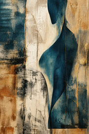 Petrol Blue Silhouette – Luxury Abstract Painting