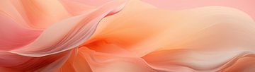 Zijdezachte Serenade - Peach Fuzz Abstract Flow #08 van Ralf van de Sand