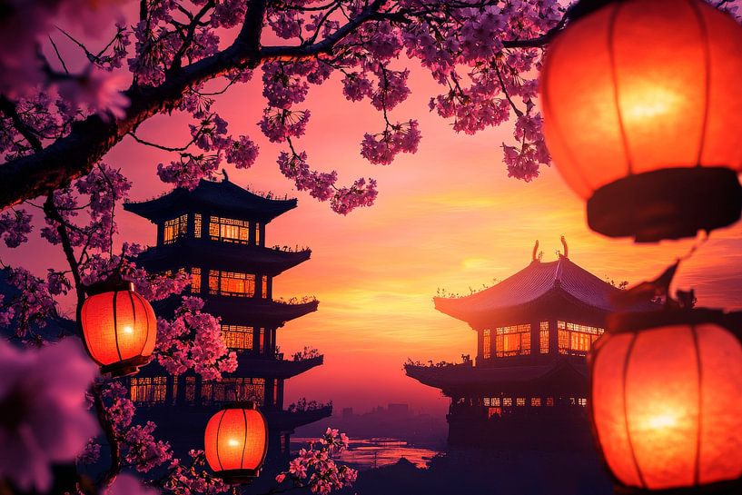 Dusk in Asia by Poster Art Shop