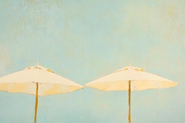 Zomerse rust onder parasols van Poster Art Shop