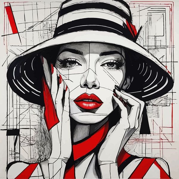 Peinture minimaliste d'un portrait de femme par MIROKKU