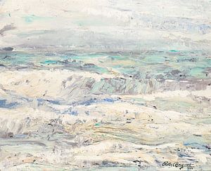 North Sea surf (1954) - Oil on hardboard by Galerie Ringoot