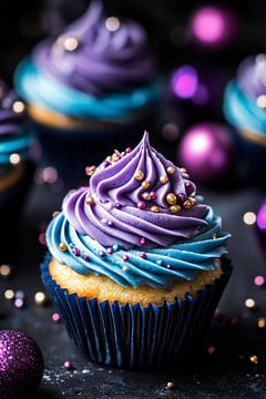 Kleurrijke cupcakes met glazuurdecoratie van Poster Art Shop