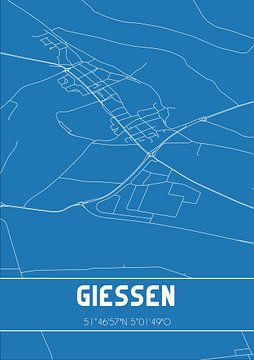 Blaupause | Karte | Gießen (Nordbrabant) von Rezona