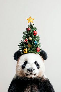 Kerstpanda van Poster Art Shop