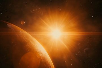 Zonsopgang boven een verre planeet van Poster Art Shop