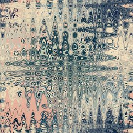 70s abstract patroon in retrostijl in pastelkleuren I van Dina Dankers