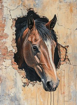Paardenportret | Beyond the Bricks van OMG Art