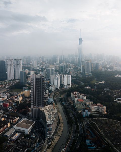 Aerial view of Kuala Lumpur with Foggy Skyline | Malaysia by Ian Schepers