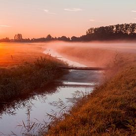 Morning mist over Dutch polder von Marc Vermeulen