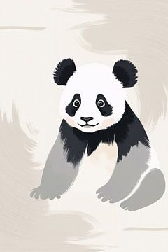 Schattige minimalistische panda poster van Art & Soul Creations