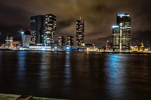 Rotterdam Skyline Nacht Foto