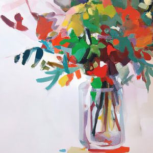 Buntes abstraktes Gemälde: "Feldblumenstrauß"