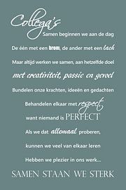 Collega's – Typografie Kunst – Petrol groen van Sandra Hazes