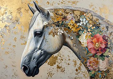 Goldenes Pferd Porträt | Golden Equus von Wunderbare Kunst