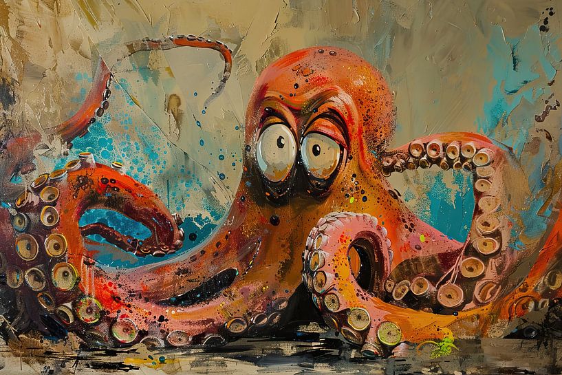 Oktopus Abstrakt | Saugnapf Symphonie von Blickfänger Gemälde