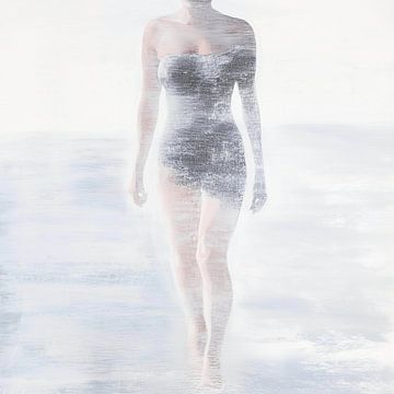 Dreamy female figure blends with light by Color Square
