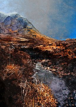 Glencoe Schotland landschap schilderen #waterverf van JBJart Justyna Jaszke