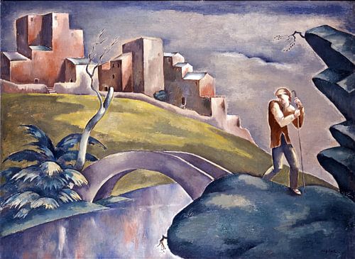 Landschap met een menselijke figuur, Eugeniusz Żak, 1916