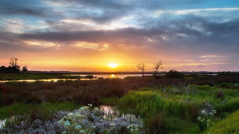 Sonnenuntergang Onlanden Drenthe Landschaft von R Smallenbroek