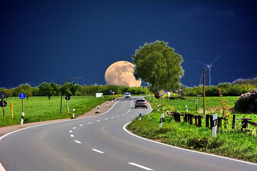 Lever de lune à Suderwich par Edgar Schermaul