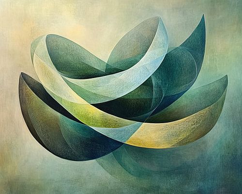 Superposition de couleurs vertes et bleues douces