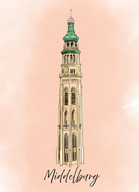 Illustration Lange Jan Middelburg von Debbie van Eck