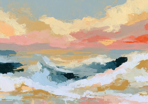 An abstract sea in the evening light by Niklas Maximilian