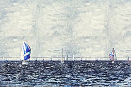 Navigation sur l'Escaut oriental (Zélande, Pays-Bas) (œuvre d'art) sur Art by Jeronimo