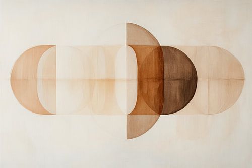 Abstract figuur in aardetinten, Japandi stijl