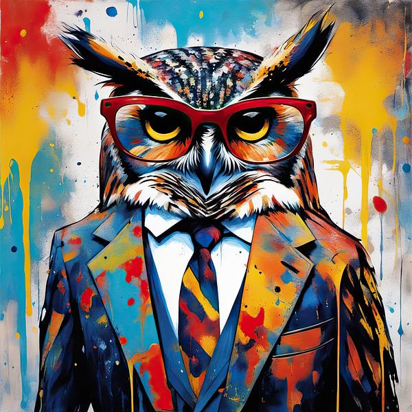 Pop Art Uil 01.80 van Blikvanger Schilderijen