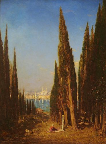 Félix Ziem, Cipressen in Scutari, 2e helft 19e eeuw. XIX
