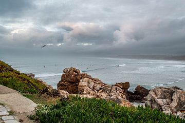 Surfeurs sur la côte de Peniche (0198) sur Reezyard