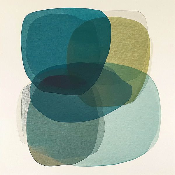 Overlapping Harmony in Blue and Ochre by Color Square