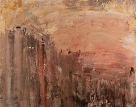 Appartenance 4 - Peinture abstraite minimaliste dans les tons de terre sur Rozy art