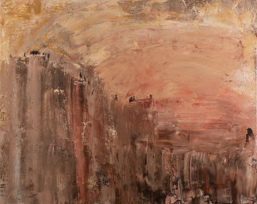 Belonging 4 - Abstract Minimalist Painting in Earth tones by Rozy art
