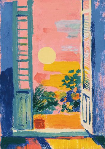 Open window at sunset by Niklas Maximilian