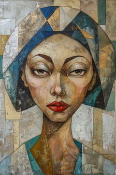 Kubistische vrouw van Poster Art Shop
