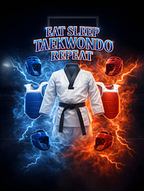 Essen, Schlafen, Taekwondo – Retro von Art Bloom