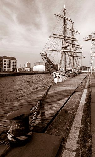 old sailing ship at the quay