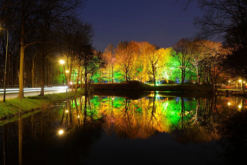 Fort Blauwkapel in Utrecht tijdens het evenement Linie in Lichterlaaie (2) van Donker Utrecht