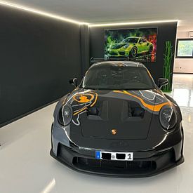 Klantfoto: Porsche 911 GT3 RS Groen Neon van MIROKKU, als ArtFrame