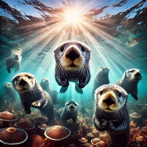 Group of Sea Otters