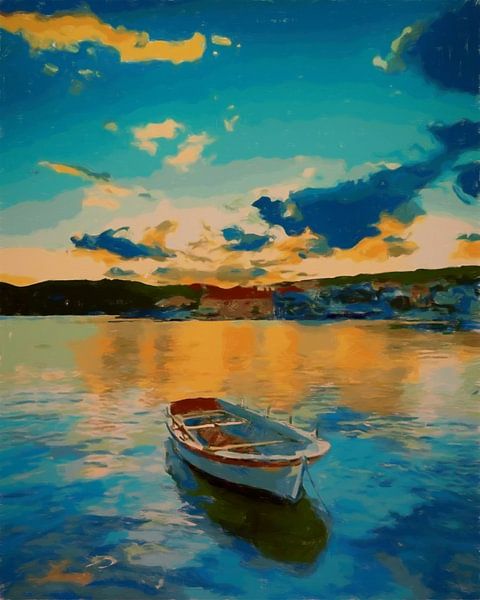 Bateau sur le lac par Angel Estevez