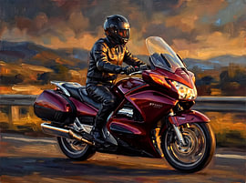 Honda ST1300 Pan European tijdens het gouden uur