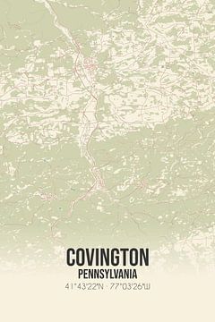 Vintage landkaart van Covington (Pennsylvania), USA. van Rezona